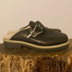 VIA MALA Shearling Lined German Leather Clogs